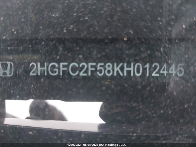 Продажа на аукционе авто 2019 Honda Civic, vin: 2HGFC2F58KH012445, номер лота: 12603082