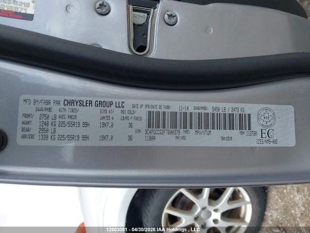 2015 Dodge Journey Sxt/limited მანქანა იყიდება აუქციონზე, vin: 3C4PDCCG2FT600379, აუქციონის ნომერი: 12603091