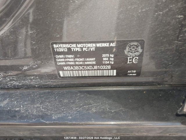 Продажа на аукционе авто 2013 Bmw 328i Xdrive/xdrive Classic Line, vin: WBA3B3C5XDJ810328, номер лота: 12573938