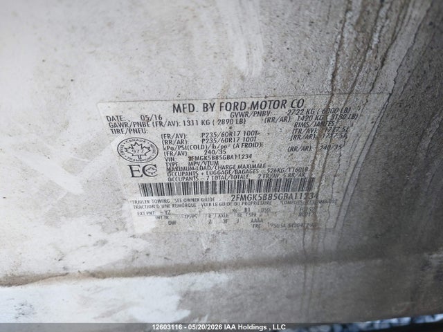 Ford FLEX SE 2016 2FMGK5B85GBA11234 Image 19