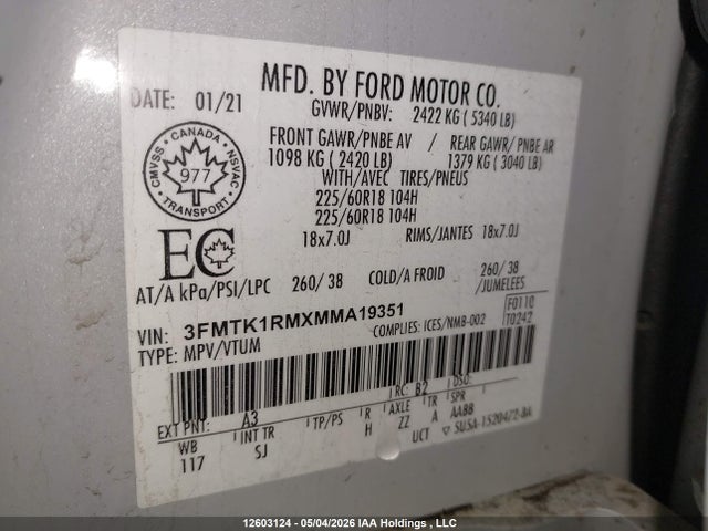 3FMTK1RMXMMA19351 Ford Mustang Mach-e Select