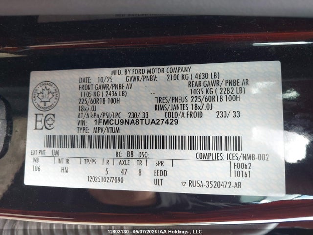 Ford Escape St-line Select 2026 1FMCU9NA8TUA27429 Image 9