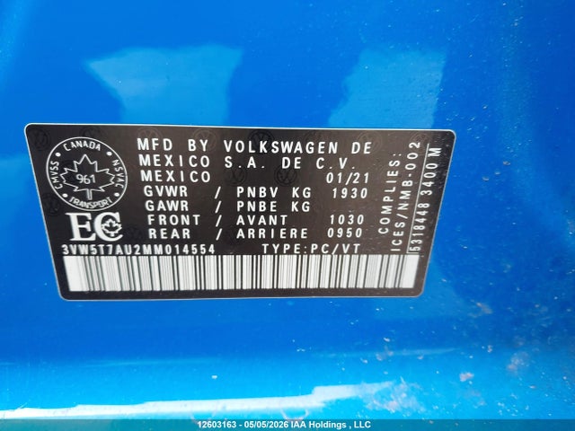 3VW5T7AU2MM014554 Volkswagen Golf GTI