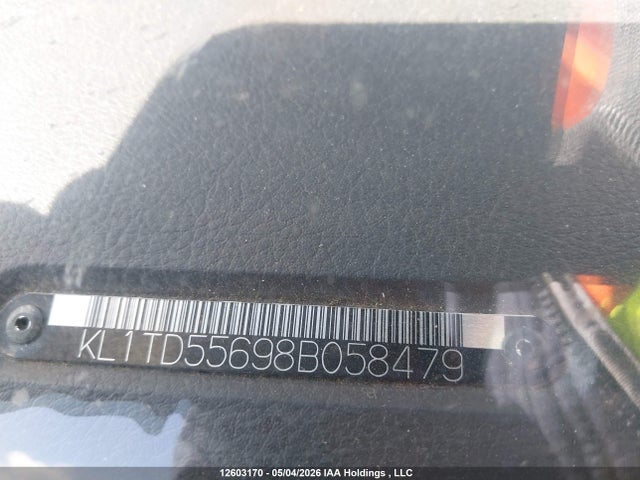 12603170 :رقم المزاد ، KL1TD55698B058479 vin ، 2008 Chevrolet Aveo Ls مزاد بيع