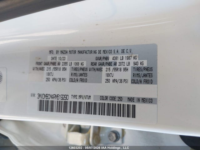 12603202 :رقم المزاد ، 3MVDMBCM4RM619290 vin ، 2024 Mazda Cx-30 Preferred مزاد بيع