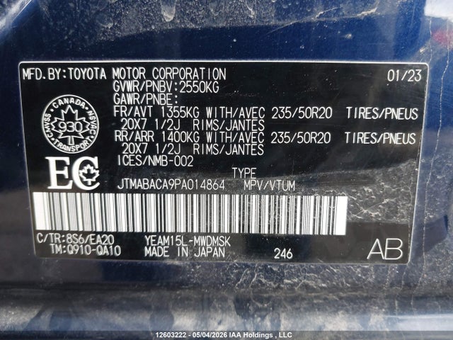 JTMABACA9PA014864 Toyota Bz4x