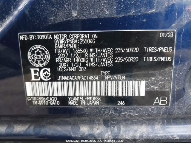 JTMABACA9PA014864 Toyota Bz4x