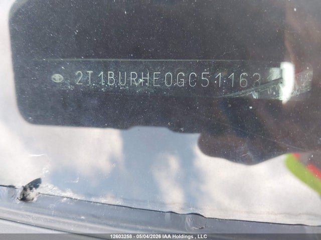 12603258 :رقم المزاد ، 2T1BURHE0GC511631 vin ، 2016 Toyota Corolla S مزاد بيع