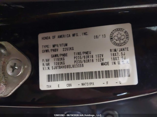 5J8TB4H56EL803059 Acura RDX