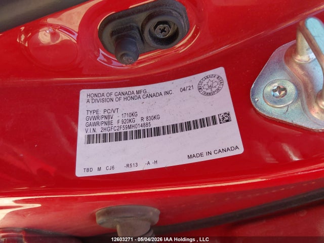 2HGFC2F59MH014885 Honda Civic