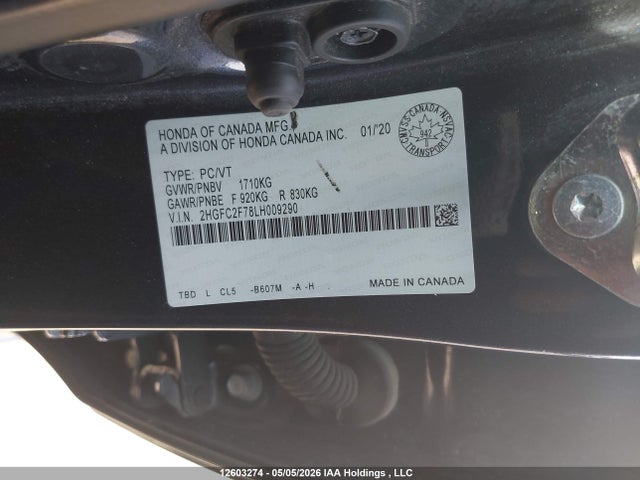 Продажа на аукционе авто 2020 Honda Civic Ex, vin: 2HGFC2F78LH009290, номер лота: 12603274