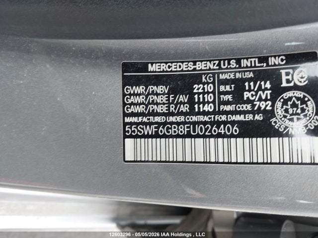 55SWF6GB8FU026406 Mercedes-Benz C 400 4matic