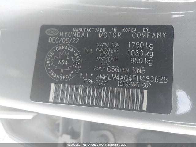 Продажа на аукционе авто 2023 Hyundai Elantra Sel, vin: KMHLM4AG4PU483625, номер лота: 12603357