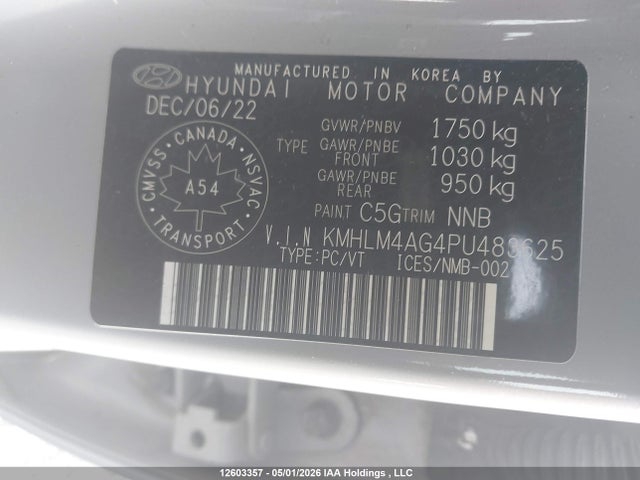 Продажа на аукционе авто 2023 Hyundai Elantra Sel, vin: KMHLM4AG4PU483625, номер лота: 12603357