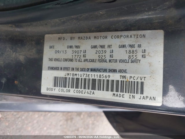 JM1BM1U73E1118569 Mazda 3 SPORT