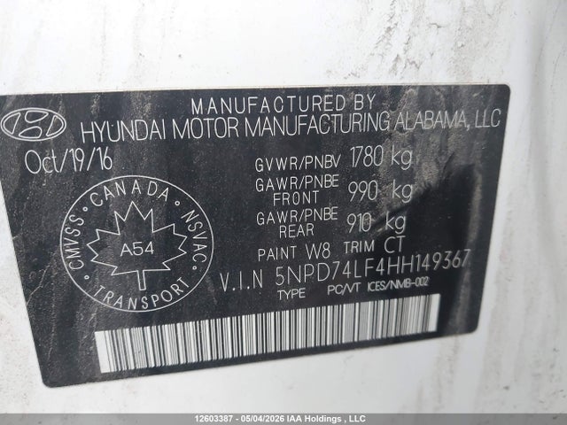 Продаж на аукціоні авто 2017 Hyundai Elantra Le, vin: 5NPD74LF4HH149367, номер лоту: 12603387