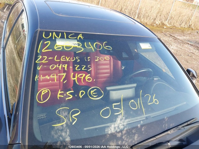 Продажа на аукционе авто 2022 Lexus Is 300 300, vin: JTHG81F25N5049225, номер лота: 12603406