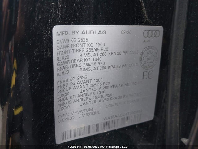 Audi Q5 2.0l Progressiv 2026 WA1EAAGU4T2003522 Image 9