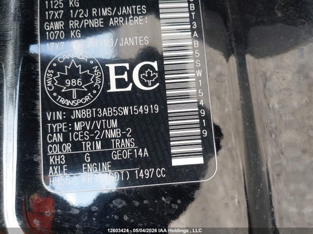 Продаж на аукціоні авто 2025 Nissan Rogue S, vin: JN8BT3AB5SW154919, номер лоту: 12603424