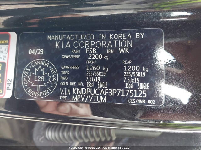 2023 Kia Sportage Lx მანქანა იყიდება აუქციონზე, vin: KNDPUCAF3P7175125, აუქციონის ნომერი: 12603430