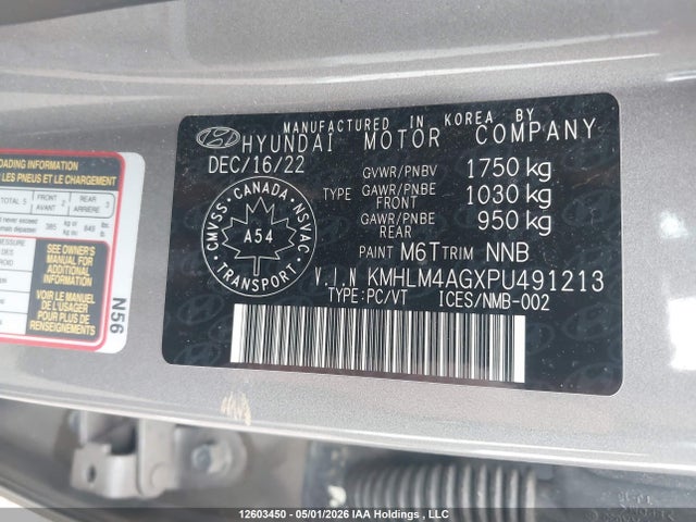2023 Hyundai Elantra Sel მანქანა იყიდება აუქციონზე, vin: KMHLM4AGXPU491213, აუქციონის ნომერი: 12603450
