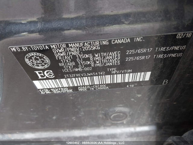 2T3ZFREV3JW454142 Toyota RAV4