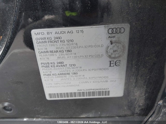 WA1L2AFP4GA093427 Audi Q5 2.0t Progressiv