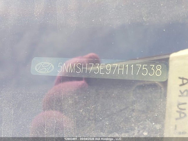 2007 Hyundai Santa Fe Se/limited მანქანა იყიდება აუქციონზე, vin: 5NMSH73E97H117538, აუქციონის ნომერი: 12603491