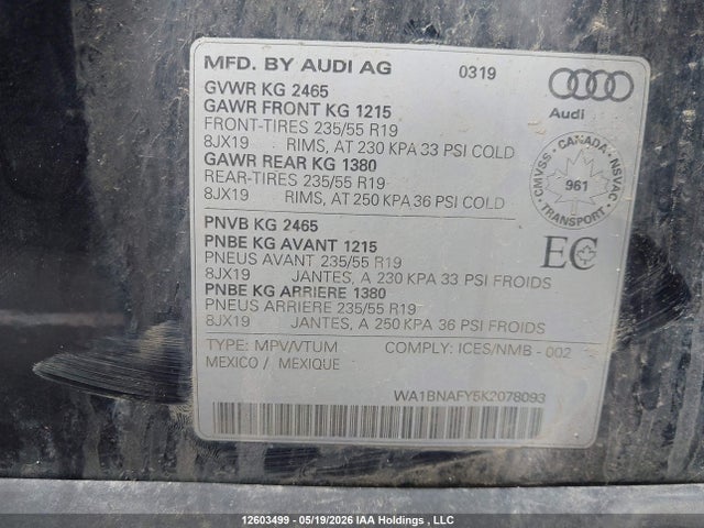 WA1BNAFY5K2078093 Audi Q5 45 Progressiv