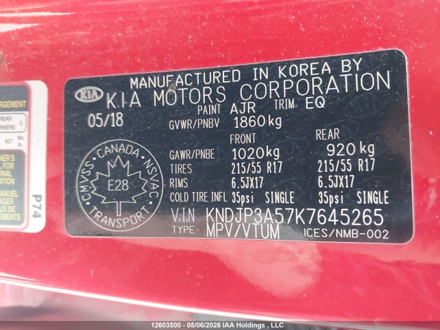 Aukcja sprzedaży 2019 Kia Soul Ex/ex Premium/ex Tech/ex+, vin: KNDJP3A57K7645265, numer aukcji: 12603500