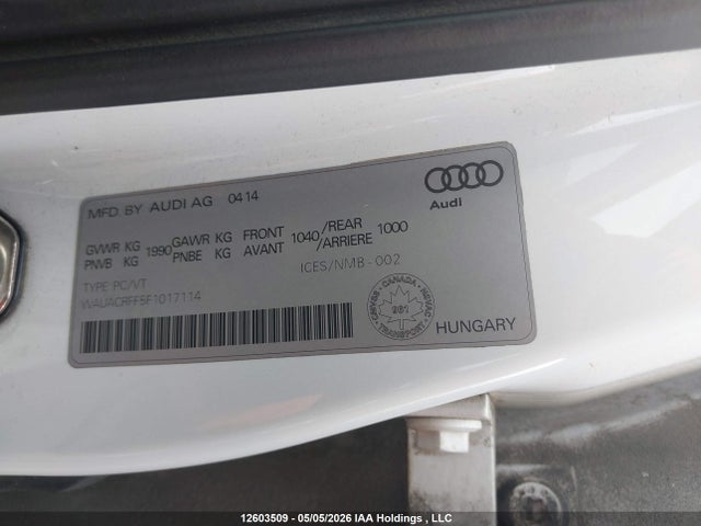 Aukcja sprzedaży 2015 Audi A3 1.8t Komfort, vin: WAUACRFF5F1017114, numer aukcji: 12603509