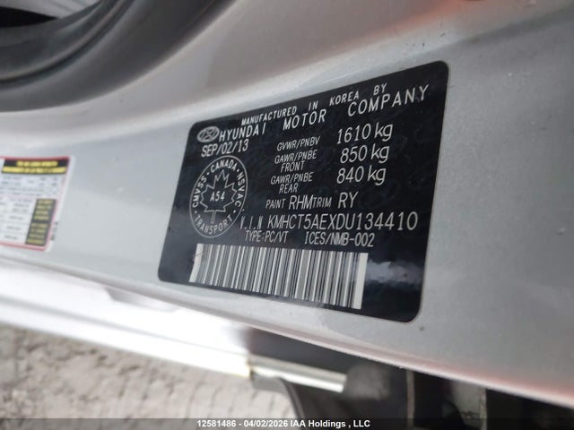 Продаж на аукціоні авто 2013 Hyundai Accent Gl, vin: KMHCT5AEXDU134410, номер лоту: 12581486