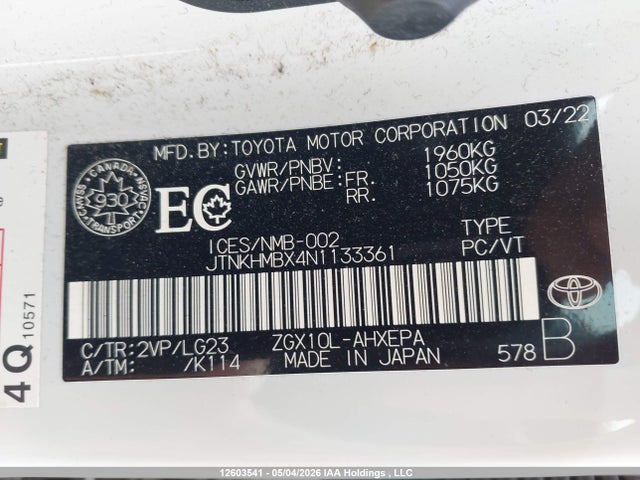 JTNKHMBX4N1133361 Toyota C-HR
