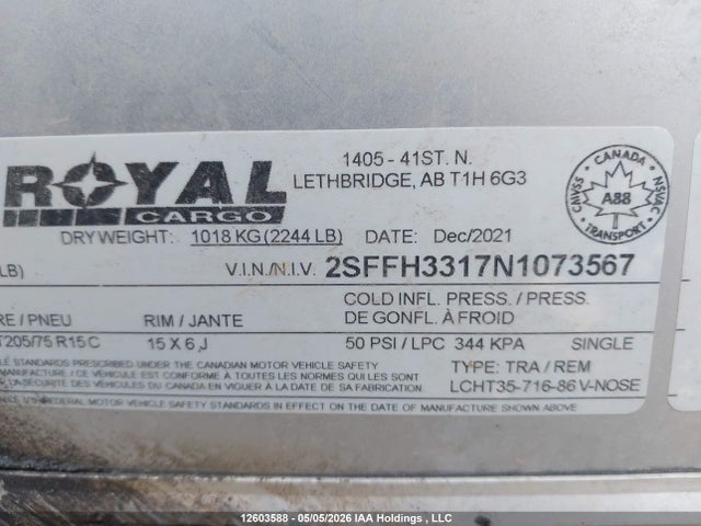 Royal Cargo Lctht35 816-78 2022 2SFFH3317N1073567 Image 9
