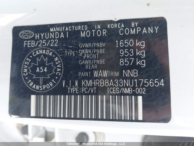 Hyundai Venue Essential Manual 2022 KMHRB8A33NU175654 Image 18