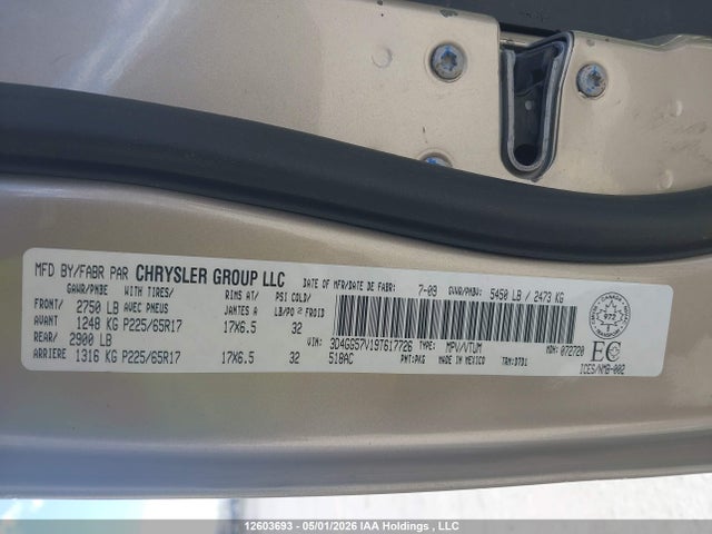 12603693 :رقم المزاد ، 3D4GG57V69T235000 vin ، 2009 Dodge Journey مزاد بيع