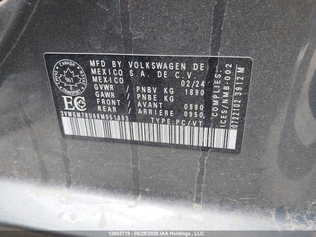 3VWGM7BU6RM051893 Volkswagen Jetta Highline