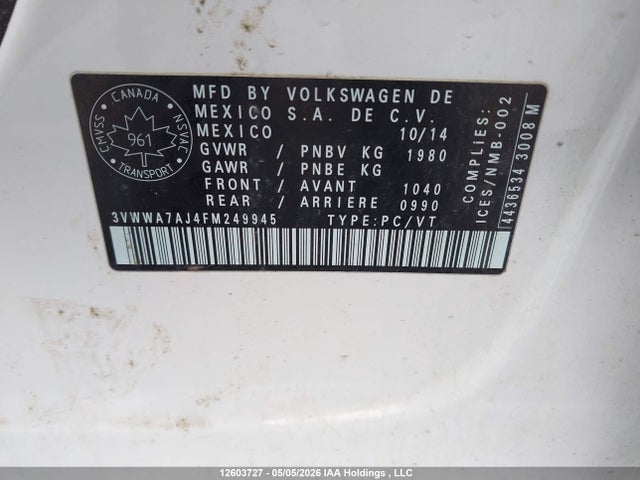 3VWWA7AJ4FM249945 Volkswagen Jetta