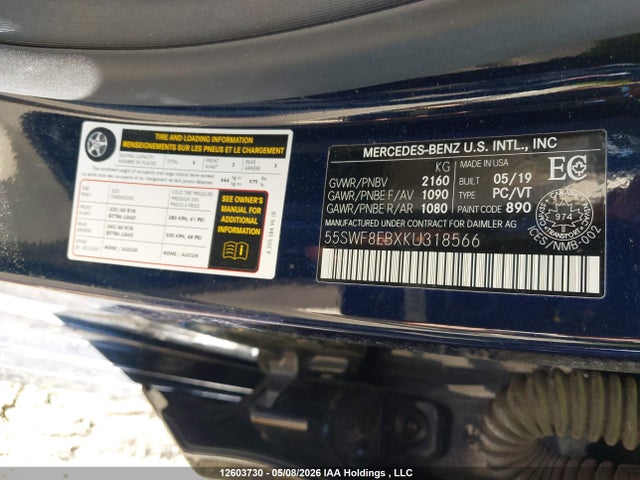 55SWF8EBXKU318566 Mercedes-Benz C 300 4matic