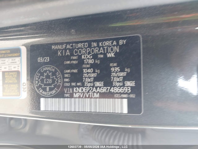 12603739 :رقم المزاد ، KNDEP2AA6R7486693 vin ، 2024 Kia Seltos Lx مزاد بيع