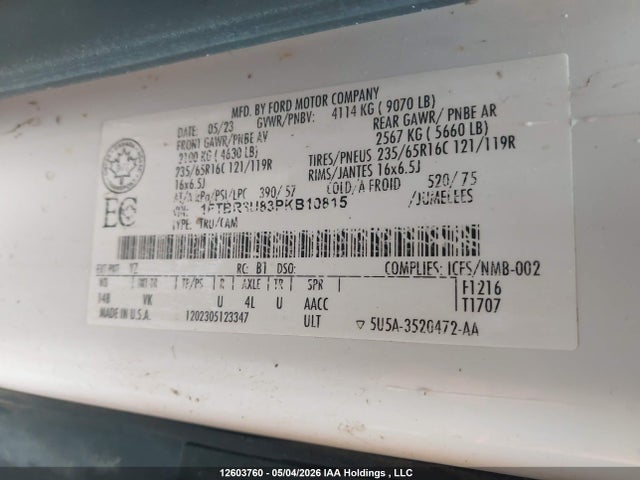 1FTBR3U83PKB10815 Ford Transit T-250
