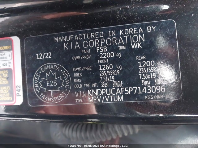 Продажа на аукционе авто 2023 Kia Sportage Lx/x-line, vin: KNDPUCAF5P7143096, номер лота: 12603799