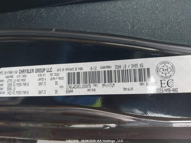 Aukcja sprzedaży 2012 Jeep Wrangler Unlimited Sahara, vin: 1C4BJWEG0CL265079, numer aukcji: 12603809