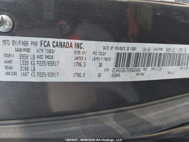 2C4RDGBG7KR582489 Dodge Grand Caravan Se
