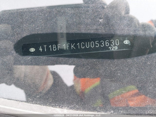 2012 Toyota Camry Le მანქანა იყიდება აუქციონზე, vin: 4T1BF1FK1CU053630, აუქციონის ნომერი: 12595828