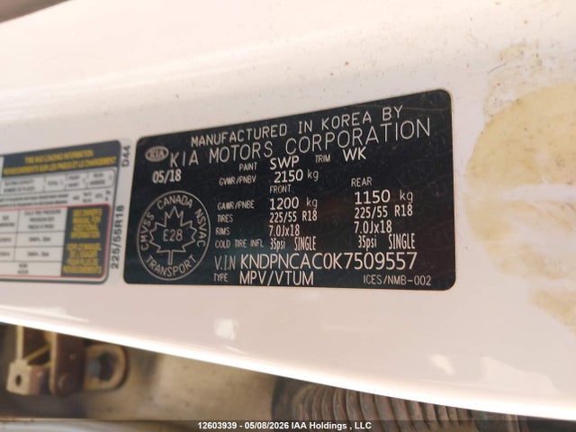 KNDPNCAC0K7509557 KIA Sportage