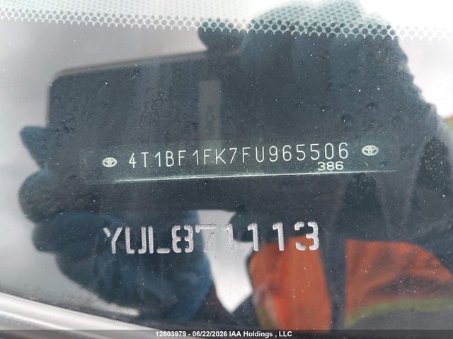 2015 Toyota Camry Le/xle/se/xse მანქანა იყიდება აუქციონზე, vin: 4T1BF1FK7FU965506, აუქციონის ნომერი: 12603979