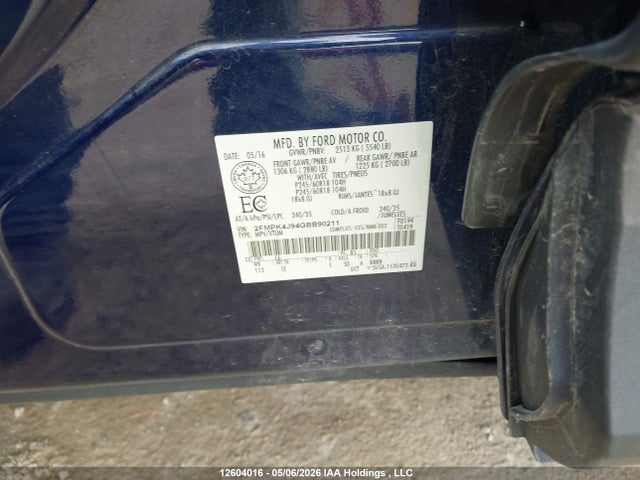 Продаж на аукціоні авто 2016 Ford Edge Sel, vin: 2FMPK4J94GBB90211, номер лоту: 12604016