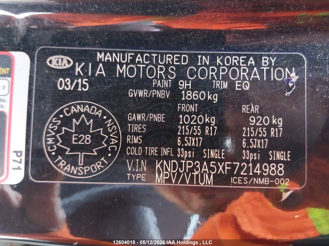 KNDJP3A5XF7214988 KIA SOUL +