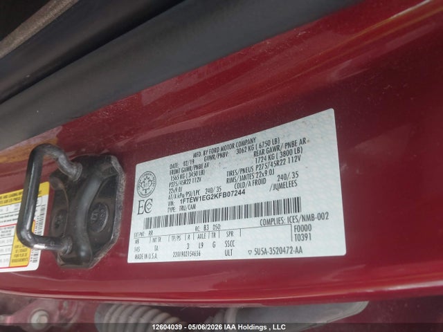 Ford F150 Supercrew 2019 1FTEW1EG2KFB07244 Image 18